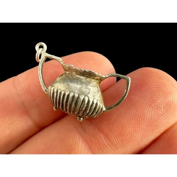 Charm Pendant Signed 925 REO 3D Teapot Sterling Silver Vintage Dangle - Picture 4 of 6